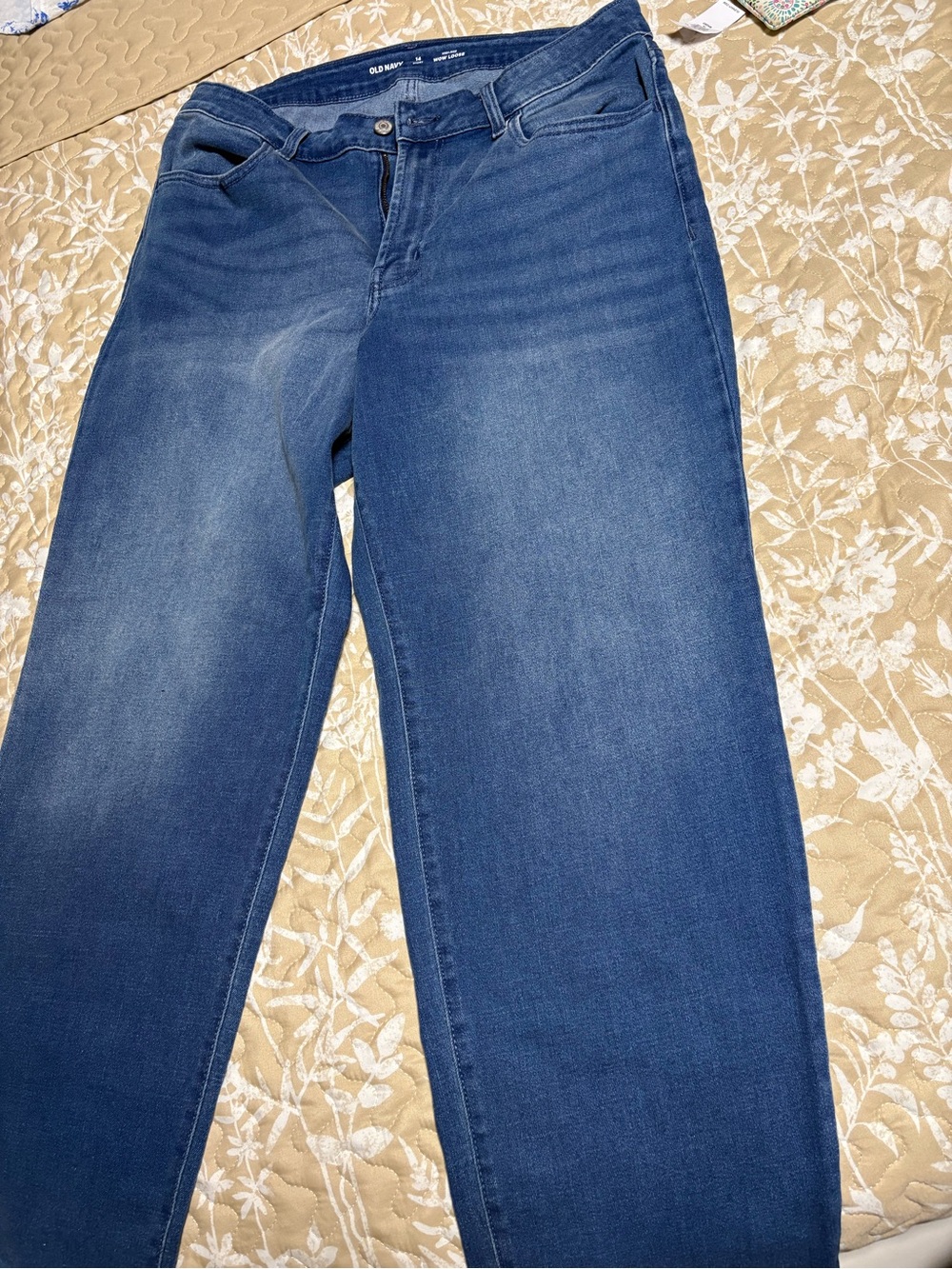 Old Navy Straight Leg Jeans in Dark Blue Wash high-rise wow loose